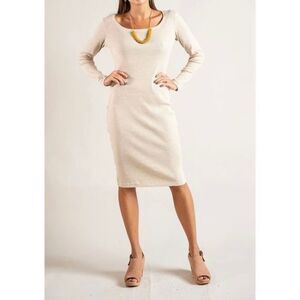 TONLÉ Long Sleeve Mid-Calf Cream Bodycon Cocktail Dress Women’s Small